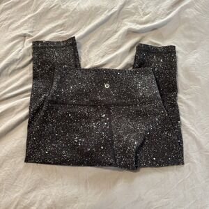 Lululemon Women's 4 Luminesce Splatter Black High Rise Align Crop Leggings‎